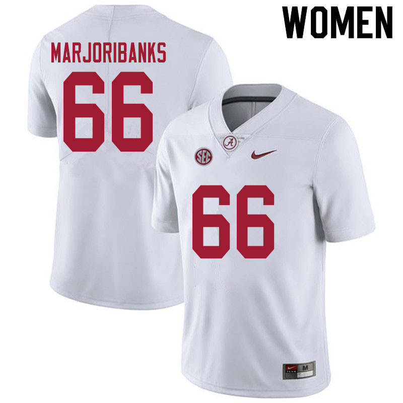Women #66 Alec Marjoribanks Alabama White Tide College Football Jerseys Sale-White